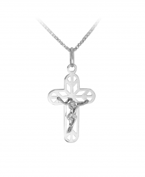 Goldschmuck Kreuz Anhänger Mit Jesus 585 Weißgold
