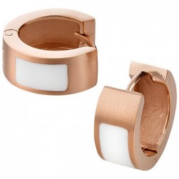 Creolen Edelstahl PVD rosé und weiß