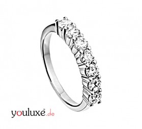 Damen-Ring 925 Silber rhodiniert mit 7 Zirkonia