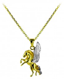 Pegasus, fliegendes Pferd Anhänger Schmuck Gold 585