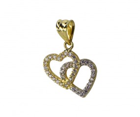 Damen Hez Kettenanhänger aus 585 Gold Gelbgold mit Zirkonia besetzt