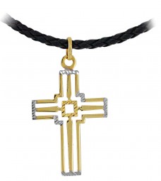 Kreuzanhänger Gold 585 bicolor (ohne Collier)