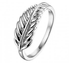 Echtschmuck-Ring im Feder-Stil für Damen 925 Silber