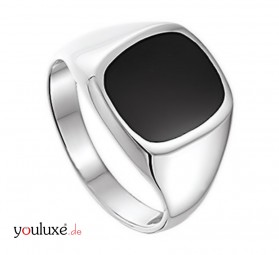 Ring Silber Herren-Ring im Siegel-Stil mit Onyx