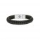 Buddha to Buddha Ben Leder Armband Schwarz 925 Silber