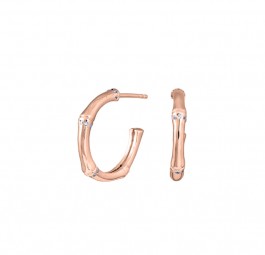 Halbcreolen Ohrringe Creolen 925 Silber Rotgold vergoldet