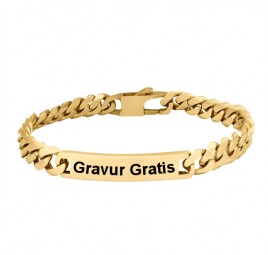 Goldfarbenes Armband aus Edelstahl mit Initialen Gravur