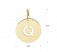 Unisex Gold Buchstaben Anhänger Buchstabe - Q - Gold 585