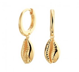 Muschel Ohrringe Urlaub Stil Schmuck echt 925 Silber Gelbgold plattiert