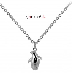 925 Sterling Silber Pinguin Anhänger Halskette für Kinder Mädchen Damen