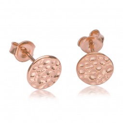 Ohrstecker Platte-Kreis 925 Silber 18 kt. rosevergoldet