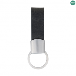 Schlüsselanhänger schwarzes Kalbsleder 9cm