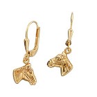 Kinder Ohrhänger 333 Gold Paar Boutons Pferdeköpfe Kinder Ohrhänger 333 Gold Paar Boutons Pferdeköpfe