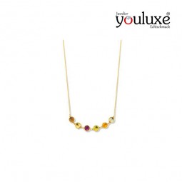 Collier aus 585 Gelbgold mit echte Edelsteine
