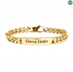 Goldfarbenes Armband aus Edelstahl mit Initialen Gravur