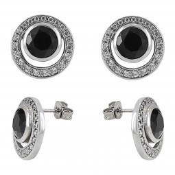 Ohrstecker 14 Karat (585) Weißgold mit Onyx