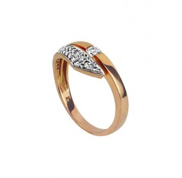 Rosegold Damen-Ring, 585/14 K Rotgold, Zirkonia