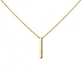 Damen Gelb Gold 585 Halskette mit Stab, Stäbchen Anhänger