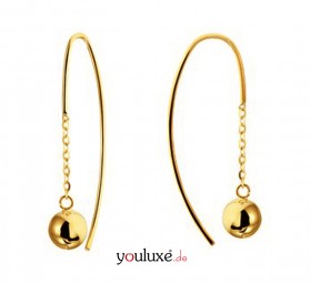 Damen Creole Lange Ohrringe 585 Gold