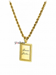 Gold Anhänger Gravur Platte in 585 Gold mit Kette