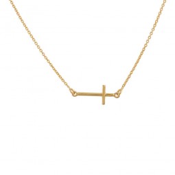 Damen-Halskette Kreuz Quer 925 Silber/Vergoldet