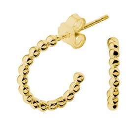 Ohrstecker Stecker Halbcreolen aus 925 Sterlingsilber IP vergoldet