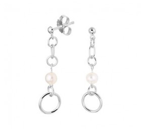 Damen Ohrstecker 925 Silber mit Zuchtperlen Weiß