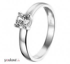 Damen-Ring Verlobungsring Vorsteckring Weißgold 585 Ring Zirkonia transparent