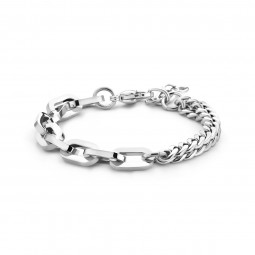 Damen Edelstahl féminin Armband paperclip vierkante