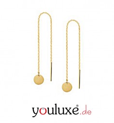 Ohrhänger Äugelchen / Bällchen / Draht Ohrringe Durchzieher - Ohrhänger lang 585 Gold