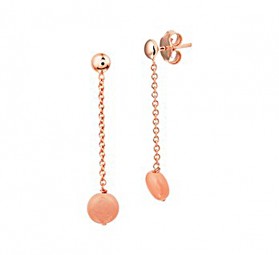Ohrringe Koralle Gold aus 585 Roségold Korallen