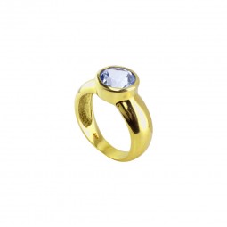 Aquamarin Damenring in 585 Gelbgold