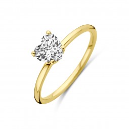 Herz Damenring/Verlobungsring 4 Krappen Schlicht 585 Gold