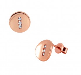 Ohrstecker Design Kreis rund gebogen glänzend Ohrringe 585 rosegold