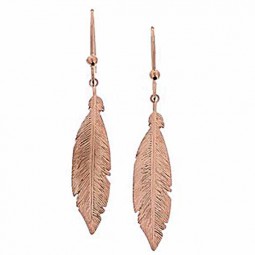 Ohrringe Feder Rosegold aus 925 Silber