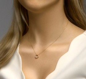 Anhänger 3 überkreuzte Ringe 585 Gold Gelbgold Rotgold Weißgold Halsschmuck