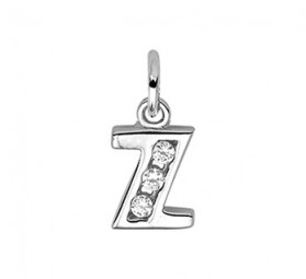 Buchstabenanhänger (Z) 925 Sterling Silber mit Zirkonia