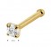 Stab Gold 14 Karat Zirkonia Nase Piercing Echtgold 585