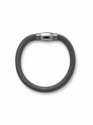 Boccia Damen Armband Titan, Leder Grau