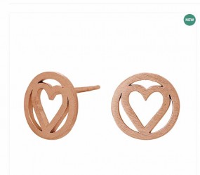 Herz Ohrstecker Rosegold - 925 Silber Ohrringe Rose Gold Stecker