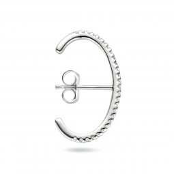 Damen Ohrstecker Silber 925 rhodiniert halbrund