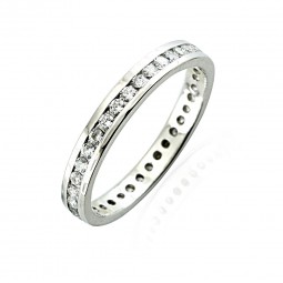 Memory Ring, 585/14 k Weißgold, Zirkonia