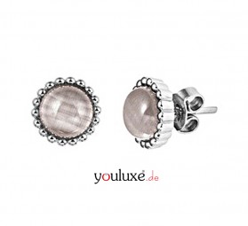 Ohrschmuck Ohrstecker Damen Silber rhodiniert Katzenauge