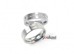 Boccia Trauringe Partnerringe Titan mit 5 Brillanten 0101-20-22