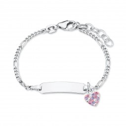 Lillifee Kinder Ident-Armband mit Herz Silber 925 rhodiniert