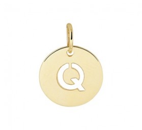 Unisex Gold Buchstaben Anhänger Buchstabe - Q - Gold 585