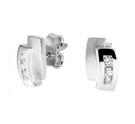 Damen 925 Silber Ohrstecker Zirkonia weiß