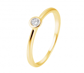 Verlobungsring Gelbgold 585 mit Brillant 0,10 Ct.
