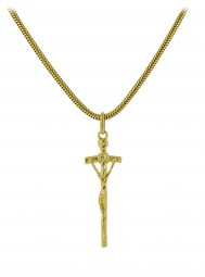 Anhänger Goldkreuz massiv Kreuz mit Jesus, 585 Gold Gelbgold