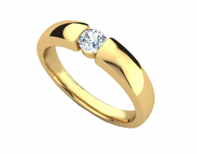 Damen Trauring - Spanring 585 Gold mit 0,25 ct Brillant